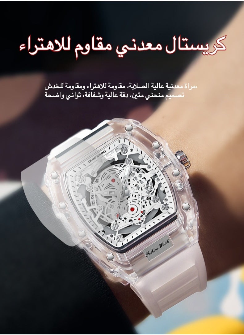 كيمسدون ساعة كوارتز رجالية عصرية | تصميم شفاف مقاوم للماء بأسلوب عصري  - Image 5