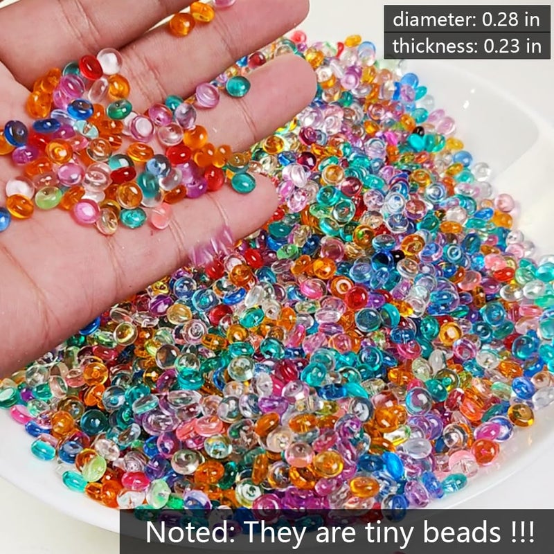 HappyFiller 4400 Pcs Multi Colored Acrylic Mini Beads Slime Beads,Colorful Vase Fillers,Fish Bowl Floral Decor,Resin Art Crafts,Party Confetti Table Scatter,Makeup Brush Holder Fillering,14 OZ - Image 5
