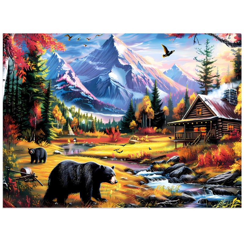 Jeacirio 500 Pieces Jigsaw Puzzles for Adults Puzzle Bear Mountain Nature Puzzle for Elderly, Recycled Paper Puzzle 500 Pieces, Challenging Puzzle Family Game Great Gift for Friends, 20.5 x 15 Inch - Image 1