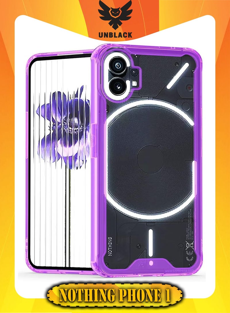 UNBLACK UNBLACK For Nothing Phone 1 Transparent Case With Frame holy- (Transparent with purple frame) - Image 1