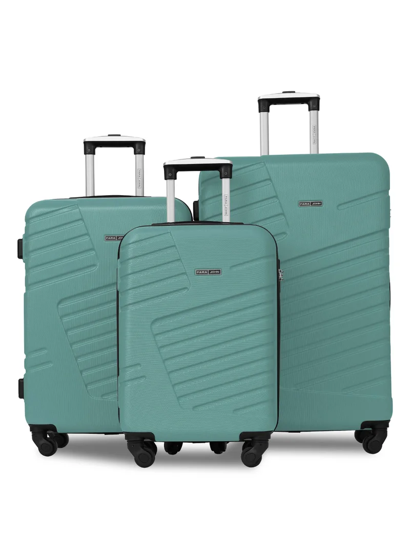 PARAJOHN Series Series Set of 3 Luggage | Lightweight Small 10KG, Medium 20KG & Large 30KG ABS 4 Wheels Trolley Hardsided Travel Suitcase -  Green