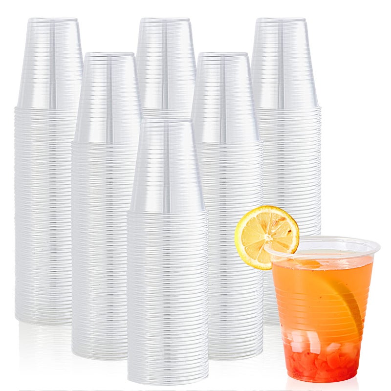 Lilymicky 450 Pack 12 oz Clear Plastic Cups Cold Disposable Plastic Drinking Cups for Parties Picnic BBQ Travel and Events
