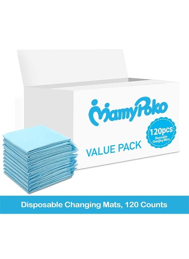 MamyPoko Disposable Changing Mats, 120 Counts, Soft Waterproof Mat, Portable Leak Proof Changing Mat, New Mom Leak-Proof Under pad, Mattress Table Protector Pad  - Image 2