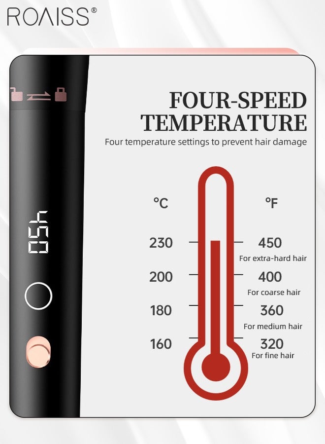 roaiss 5-in-1 Replaceable Curling Iron, 360°Anti-winding Hair Curler, 4 Temps Temperature Adjustment, Fast Heating Ceramic Barrel Hair Curling Wand with Replaceable Curling Head for Medium or Large Curls Beach Waves Curling Curler - Image 3