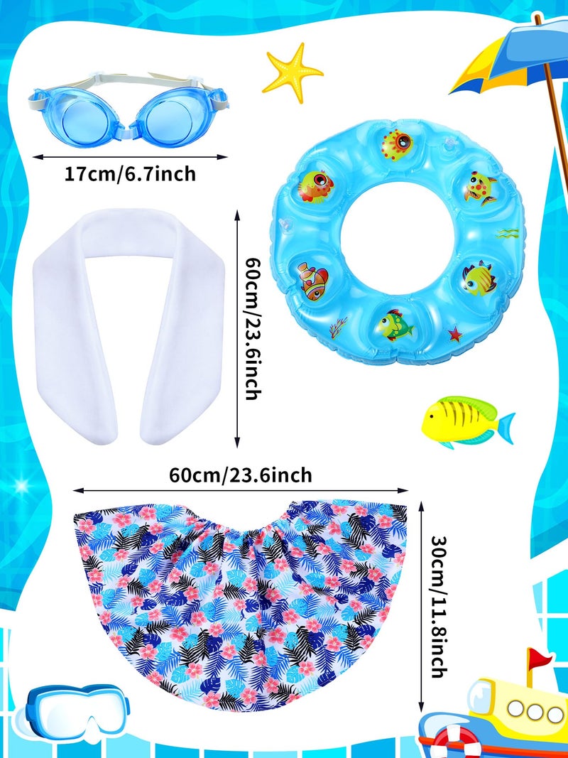 Outus Funny Summer Porch Goose Outfits Set Includes Goggles, Shorts and Swimming Ring Bikini Goose Porch Clothing for Outdoor Swimming Pool Garden Yard Patio Lawn Statue - Image 2
