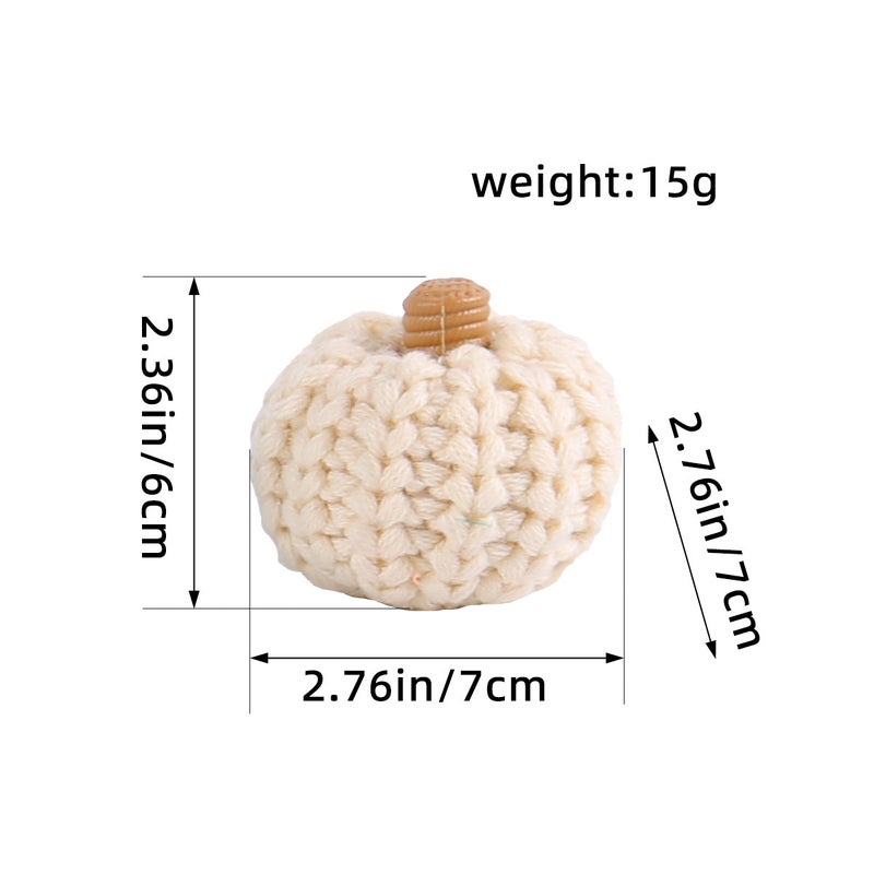 New Harvest Festival Knitted Pumpkin Decor Mini Multicolor Yarn Ornaments Ivory Knit Pumpkin 