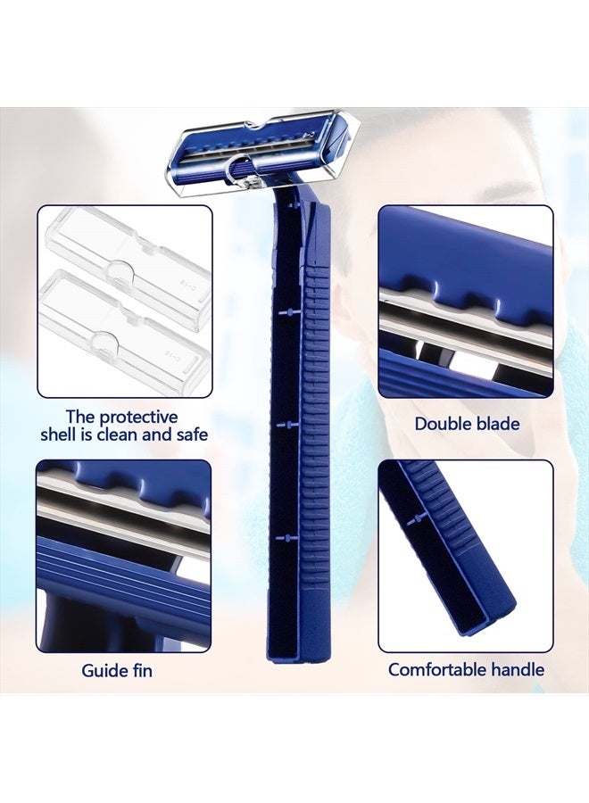 Chumia 30 Pieces Disposable Razors Bulk Individually Wrapped Disposable Safety Twin Blade Razors with Clear Safety Cap for Travel Hotels Motels Beauty Salons Homes - Image 3