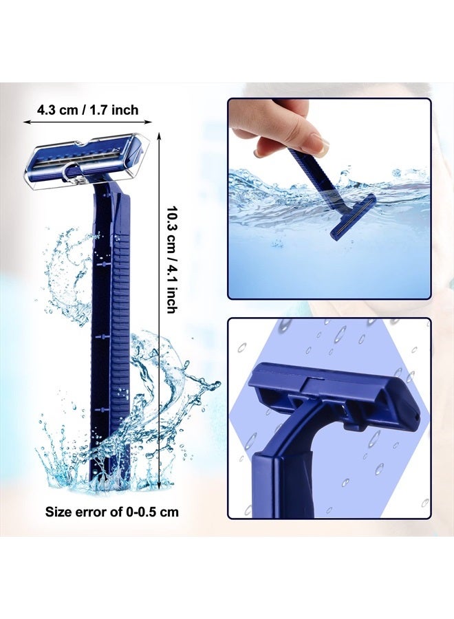Chumia 30 Pieces Disposable Razors Bulk Individually Wrapped Disposable Safety Twin Blade Razors with Clear Safety Cap for Travel Hotels Motels Beauty Salons Homes - Image 2