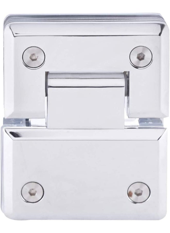 Royal Apex Royal Apex Zinc Glass To Glass Hinges with Closing Angel 180 Degree for Glass Door, Shower Glass Door and Glass Cabinet with Chrome Plated Finish  - Image 1