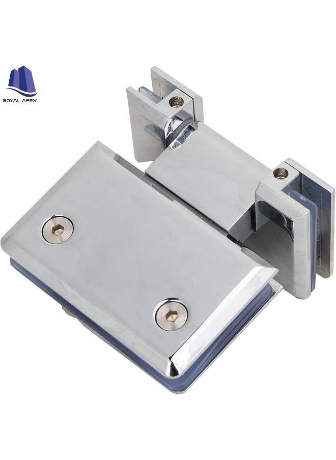 Royal Apex Royal Apex Zinc Glass To Glass Hinges with Closing Angel 180 Degree for Glass Door, Shower Glass Door and Glass Cabinet with Chrome Plated Finish  - Image 5