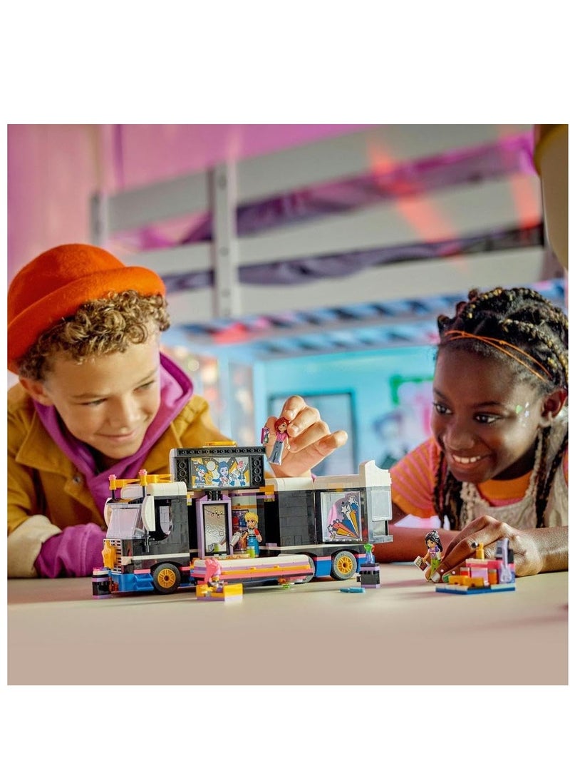 LEGO حافلة جولة موسيقى نجمة البوب من ليغو فريندز 42619 مجموعة ألعاب كتل البناء; ألعاب للأولاد والبنات والأطفال (845 قطعة) - Image 3