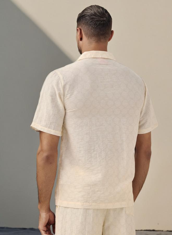 Emperor Regular Fit Logo Print Shirt with Camp Collar - Image 3