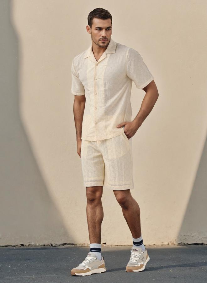 Emperor Regular Fit Logo Print Shirt with Camp Collar - Image 2