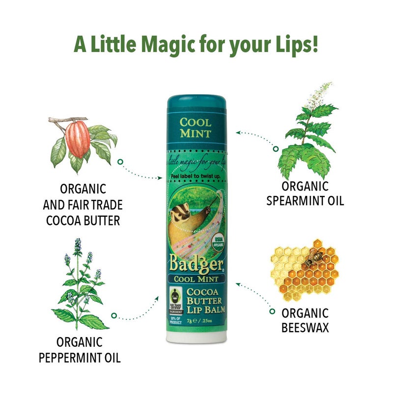 Badger Lip Balm Cool Mint, 0.25 Ounce - Image 5