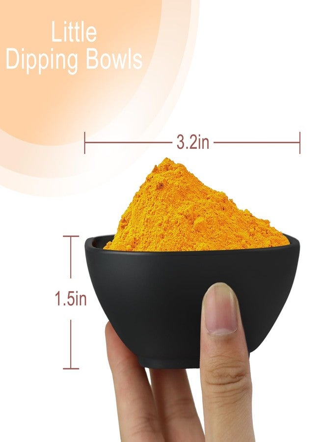 Wrova 6 pack wheat straw dipping bowls 5oz,alternative plastic soy sauce dishes,unbreakable small dessert bowls microwave and dishwasher safe for snack,sushi,condiment (Black Series) - Image 2