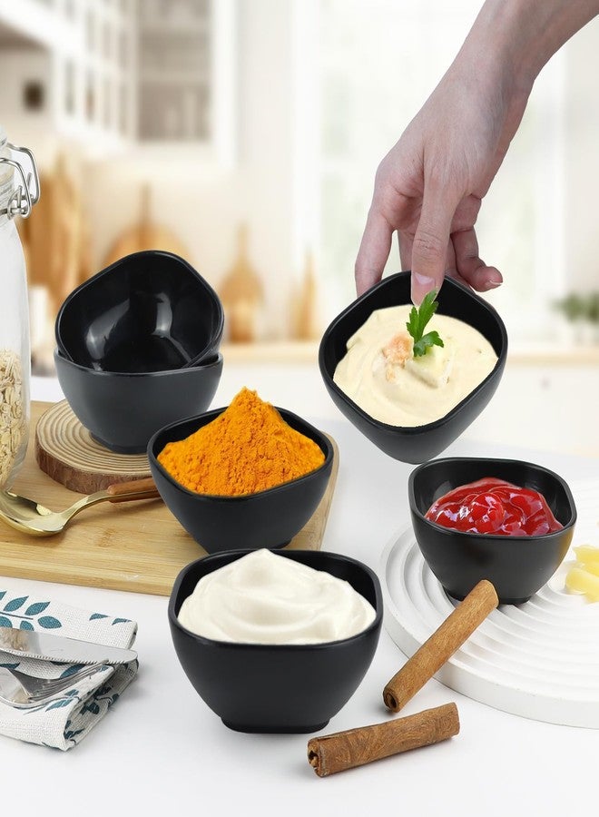 Wrova 6 pack wheat straw dipping bowls 5oz,alternative plastic soy sauce dishes,unbreakable small dessert bowls microwave and dishwasher safe for snack,sushi,condiment (Black Series) - Image 4