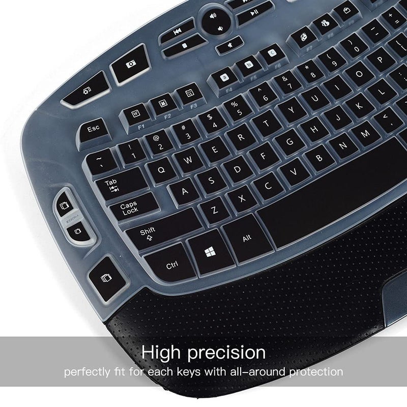 imComor Keyboard Cover for Logitech K350 MK570 MK550 Keyboard Skin for Logitech K350 MK550 MK570 Wireless Wave Keyboard Cover Protective Skin, Logitech K350 MK550 MK570 Accessories, Black - Image 2