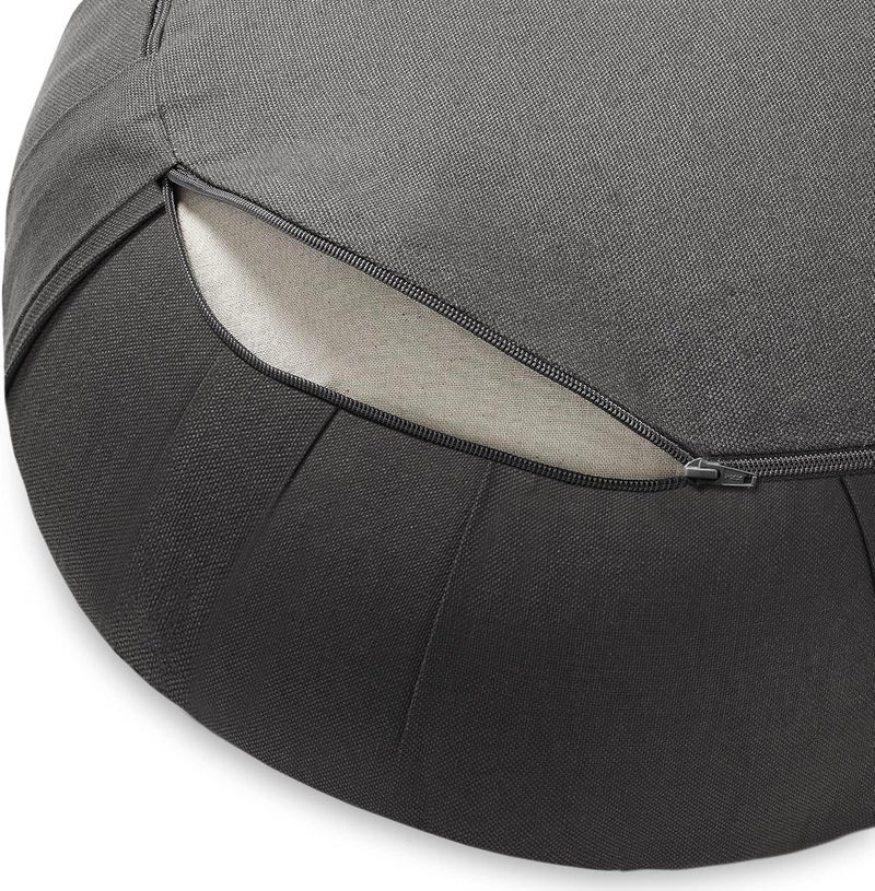 Node Fitness Zafu Meditation Cushion, 15" Round Buckwheat Yoga Pillow with Organic Cotton Cover - Image 3
