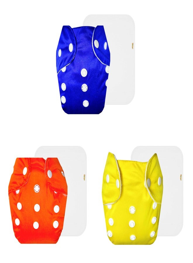 Dumbledo Lite Cloth Diaper with Cotton Insert (Pack of 3) | Snug Fit | Reusable & Washable | Adjustable Snaps | Worry-Free Diapering | 3 Months - 2 Years | Unisex Baby - Image 1