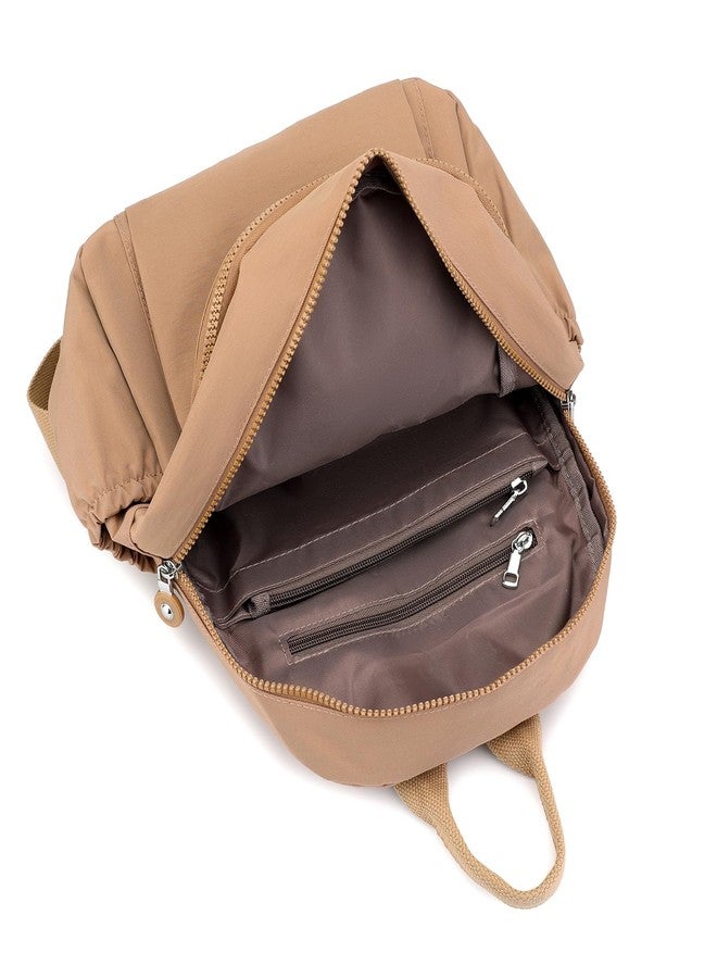 Tanweibago Mini Nylon Women Backpacks,11L Small Ladies backpacks Casual Lightweight Women Shopping Travel Daypack (Khaki) - Image 2