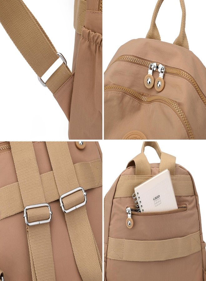 Tanweibago Mini Nylon Women Backpacks,11L Small Ladies backpacks Casual Lightweight Women Shopping Travel Daypack (Khaki) - Image 5