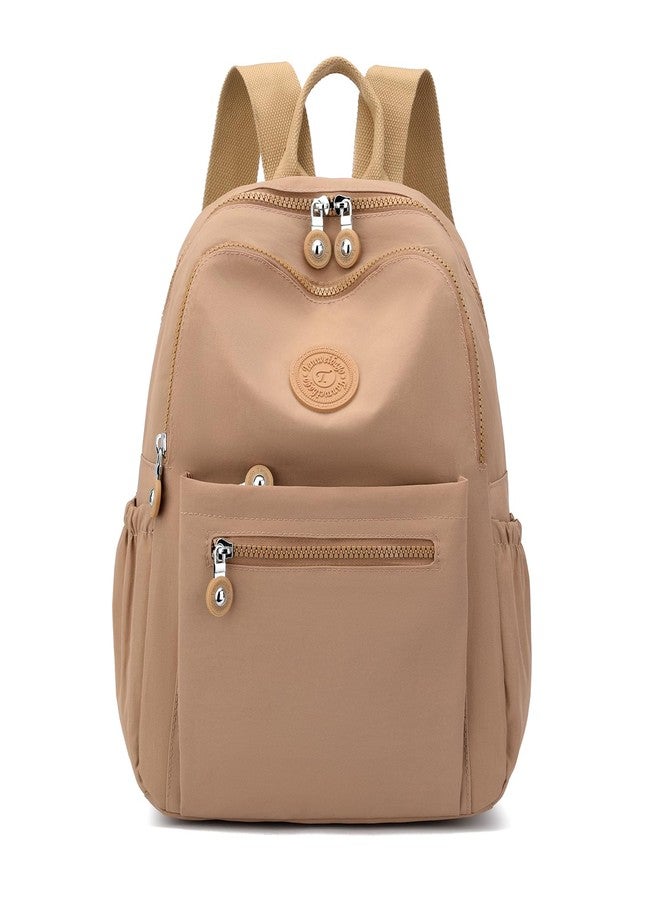 Tanweibago Mini Nylon Women Backpacks,11L Small Ladies backpacks Casual Lightweight Women Shopping Travel Daypack (Khaki) - Image 1