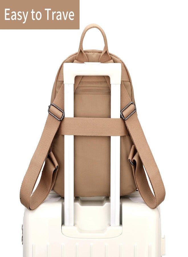 Tanweibago Mini Nylon Women Backpacks,11L Small Ladies backpacks Casual Lightweight Women Shopping Travel Daypack (Khaki) - Image 4