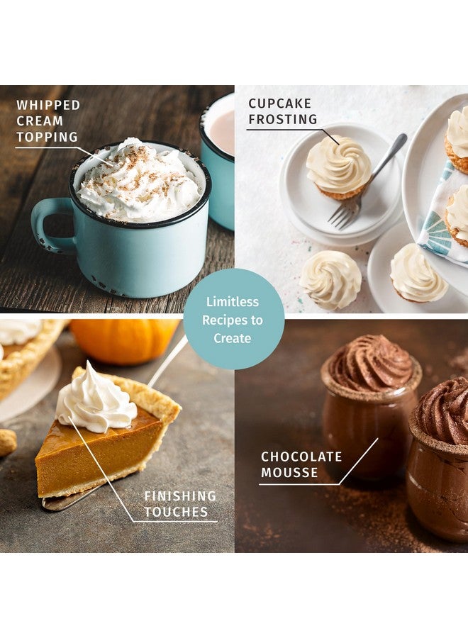 أوتيس كلاسيك موزع كريمة مخفوقة من أوتيس كلاسيك 304 من الفولاذ المقاوم للصدأ، 500 مل مع 3 فوهات تزيين - جودة تجارية مصنوعة من الفولاذ المقاوم للصدأ الآمن غذائيًا - سهلة الاستخدام والتنظيف مثالية للحلويات للطهاة المنزليين - Image 4