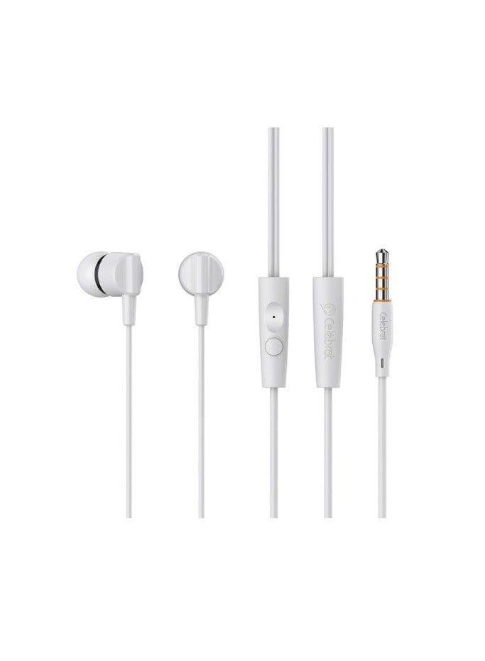 سماعات سلكية Celebrat G35 بجودة صوت HiFi مع ميكروفون مدمج وزر تحكم متعدد الوظائف - أبيض - Image 2