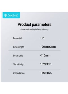 Generic Celebrat G35 Wired Earphones with HiFi Sound Quality, Built-in Mic, Multifunction Button - WHITE  - Image 5