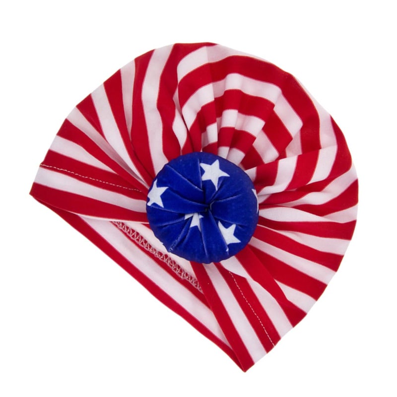 Soft Red Cotton Knitted Striped American Flag Hats For Newborn Baby 2 Pack - Image 2
