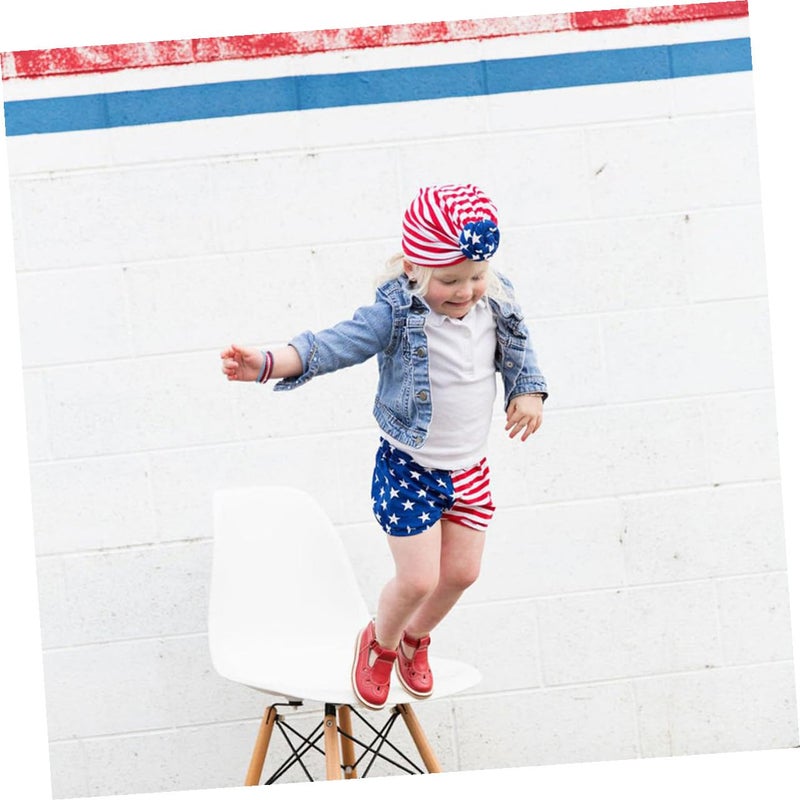 Soft Red Cotton Knitted Striped American Flag Hats For Newborn Baby 2 Pack - Image 4
