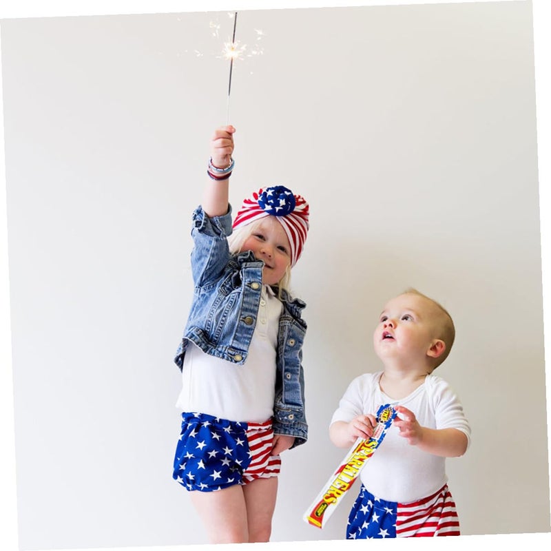 Soft Red Cotton Knitted Striped American Flag Hats For Newborn Baby 2 Pack - Image 3