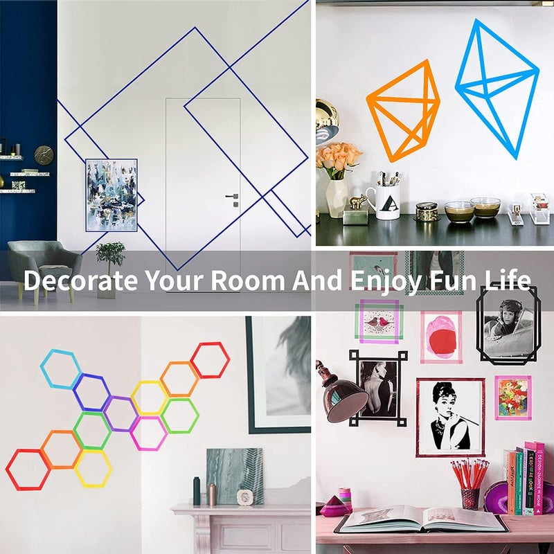 Colored Masking Tape, Color Painters Tape, 8 Rolls 1 inch Wide x 14 Yards Each, Colorful Paper Tapes Colors for Labeling Packing, Painter Tape Variety Pack, Craft Tape - Image 5