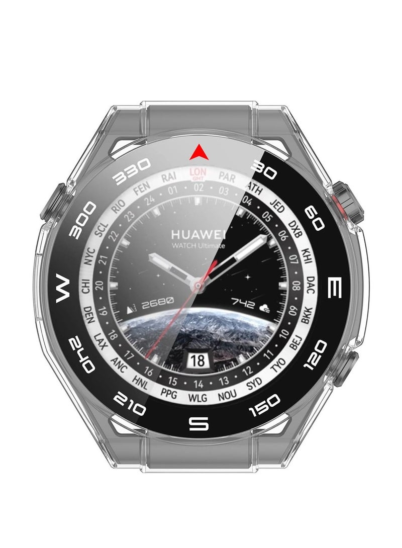 Case + Screen Protector Compatible with Huawei Watch Ultimate Anti Scratch Tempered glass with watch case protector (Clear) - Image 4