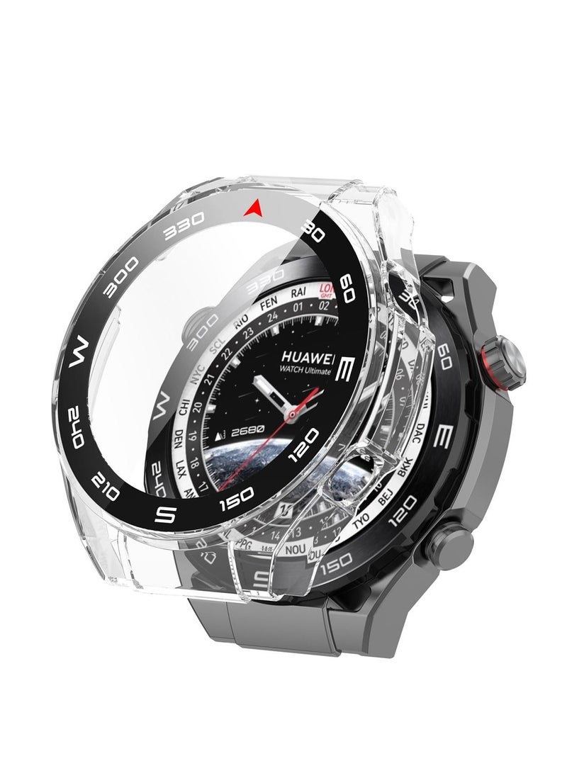 Case + Screen Protector Compatible with Huawei Watch Ultimate Anti Scratch Tempered glass with watch case protector (Clear) - Image 3
