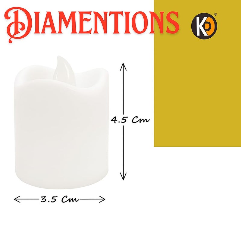 KD 24 Pcs LED Multi Tea Light Candles | Flameless & Smokeless | Decorative Acrylic Candle Home Décor, Deepawali, Diwali Decor, Navratri, Gifting, Festival Decoration (Candle Multi Pack of 24) - Image 5