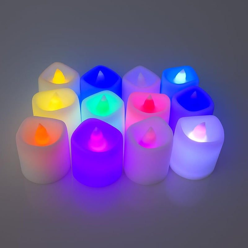 KD 24 Pcs LED Multi Tea Light Candles | Flameless & Smokeless | Decorative Acrylic Candle Home Décor, Deepawali, Diwali Decor, Navratri, Gifting, Festival Decoration (Candle Multi Pack of 24) - Image 2