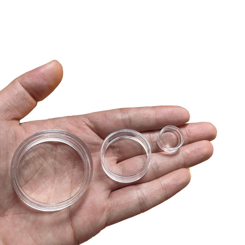 TERDEWE 48pcs Clear Sphere Stand, Ball Stand Holder Rings - Round Acrylic Plastic Display for Golf, Baseball, Softball, Tennis, Spheres, Marbles, Collection - 3 Sizes - Image 3