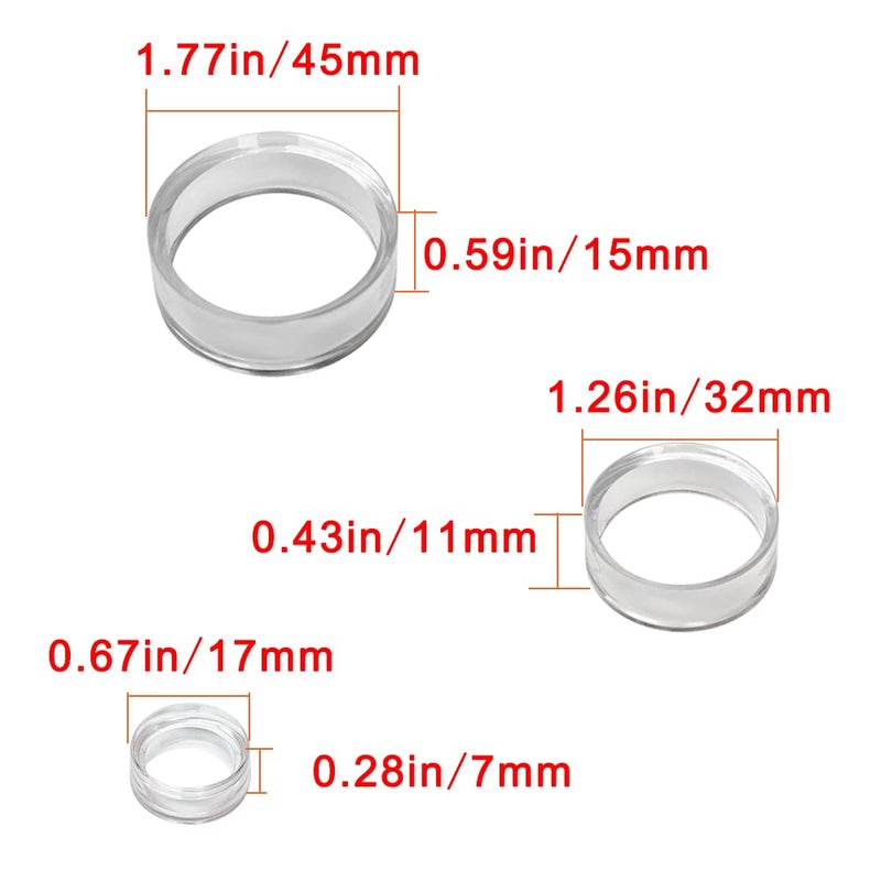 TERDEWE 48pcs Clear Sphere Stand, Ball Stand Holder Rings - Round Acrylic Plastic Display for Golf, Baseball, Softball, Tennis, Spheres, Marbles, Collection - 3 Sizes - Image 2