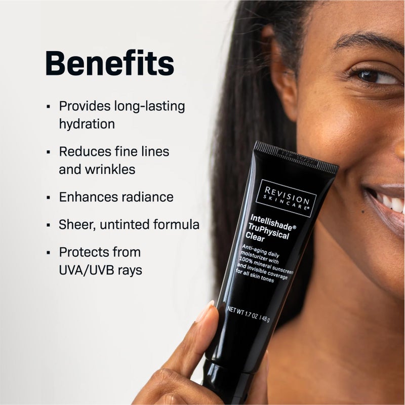 Revision Skincare IntellishadeÂ® TruPhysical Clear SPF 50, 100% Mineral Face Sunscreen, Oil-Free Anti-Aging Moisturizer with SPF and Vitamin C, Invisible Sunscreen for Sensitive Skin, 1.7 oz - Image 2