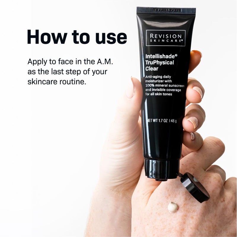 Revision Skincare IntellishadeÂ® TruPhysical Clear SPF 50, 100% Mineral Face Sunscreen, Oil-Free Anti-Aging Moisturizer with SPF and Vitamin C, Invisible Sunscreen for Sensitive Skin, 1.7 oz - Image 3