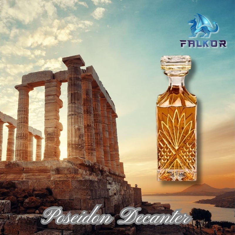 FALKOR Luxury Glassware - Poseidon Decanter Elegant Classy Decanter with Gold Styling- Drinking Party Accessory - for Whiskey, Liquor, Scotch, Bourbon, Vodka or Wine ? 700 ML - Image 2