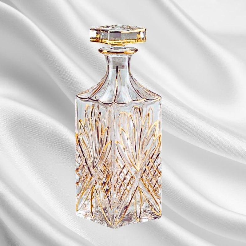 FALKOR Luxury Glassware - Poseidon Decanter Elegant Classy Decanter with Gold Styling- Drinking Party Accessory - for Whiskey, Liquor, Scotch, Bourbon, Vodka or Wine ? 700 ML - Image 5