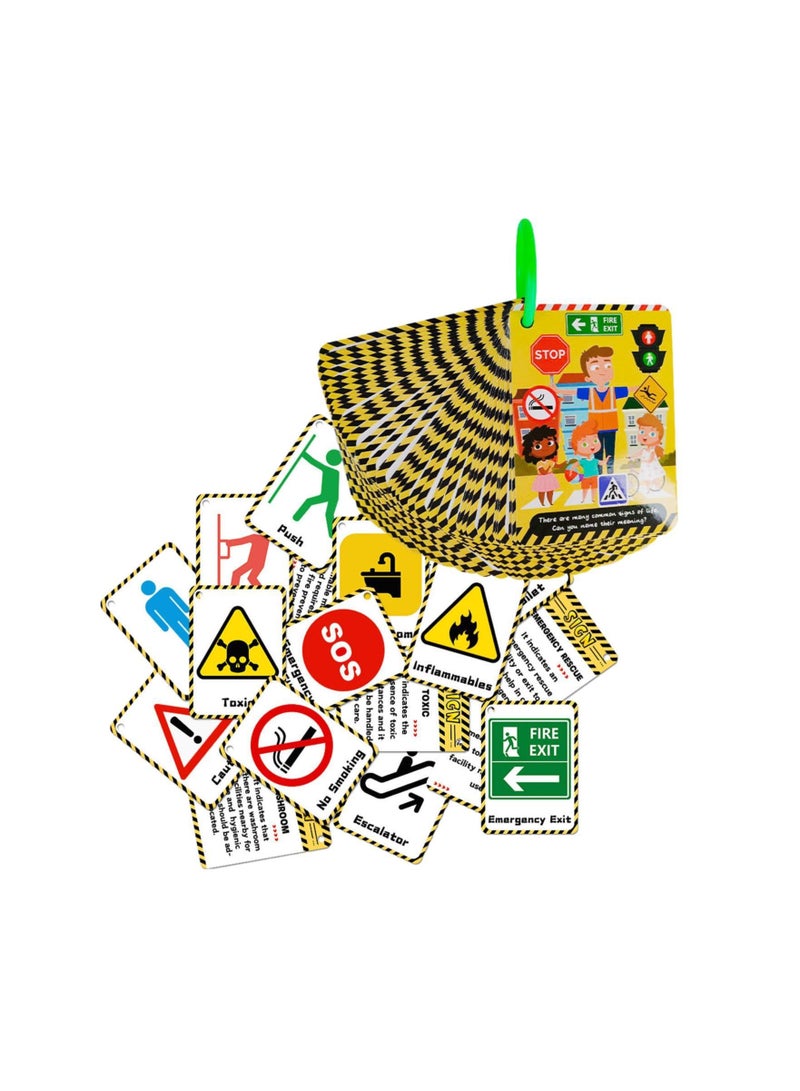 SOLARAE 50pcs Educational Board Cards, Traffic Signs Game Kids Learning Toys Flashcards Memory Game Cards Educational Game Road Signs Game Preschool Board Game Road Safety Game for Kids Boys and Girls - Image 1