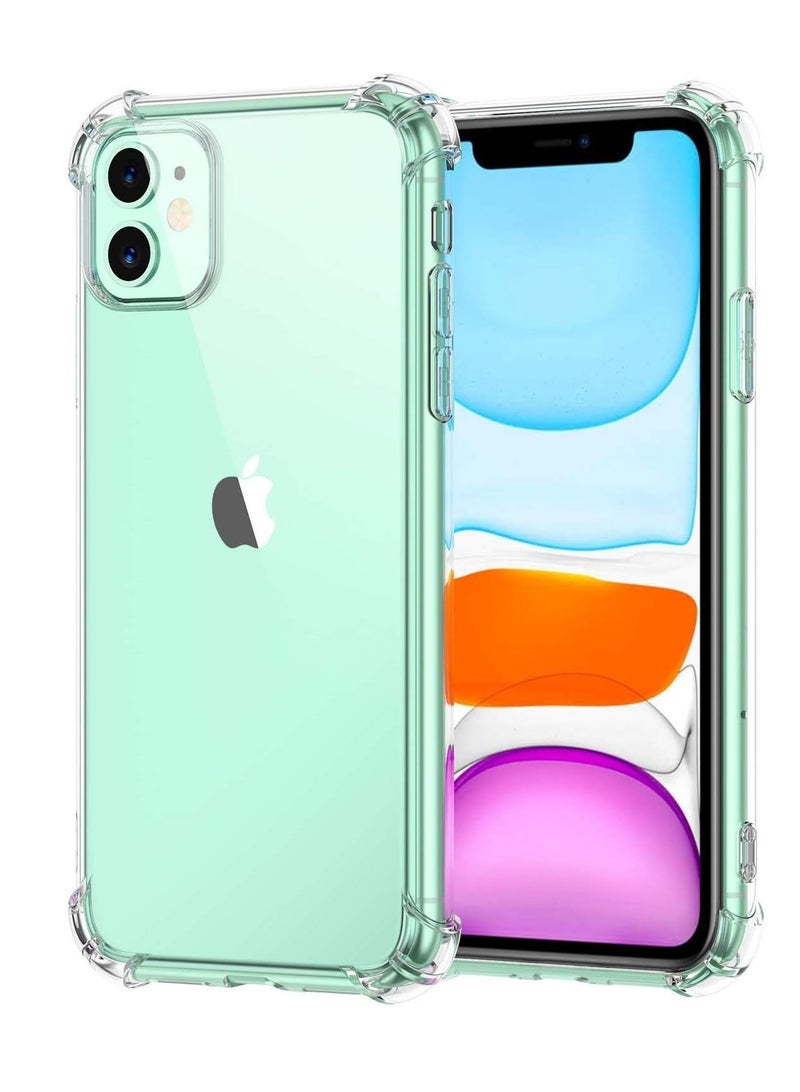 غطاء حماية لهاتف iPhone 11 مقاس 6.1 بوصة، غطاء حماية شفاف مضاد للخدش ومقاوم للصدمات لهاتف Apple iPhone 11 شفاف - Image 1