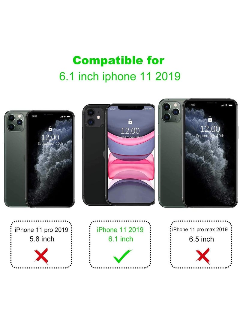 غطاء حماية لهاتف iPhone 11 مقاس 6.1 بوصة، غطاء حماية شفاف مضاد للخدش ومقاوم للصدمات لهاتف Apple iPhone 11 شفاف - Image 2