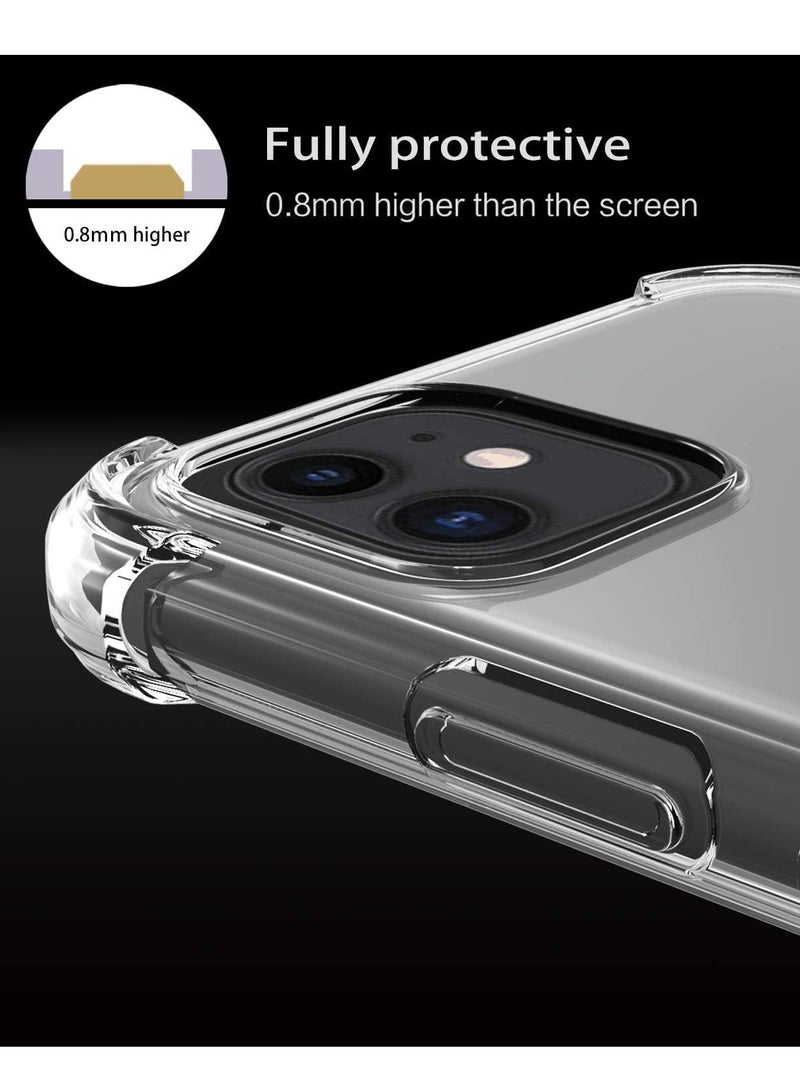 غطاء حماية لهاتف iPhone 11 مقاس 6.1 بوصة، غطاء حماية شفاف مضاد للخدش ومقاوم للصدمات لهاتف Apple iPhone 11 شفاف - Image 4