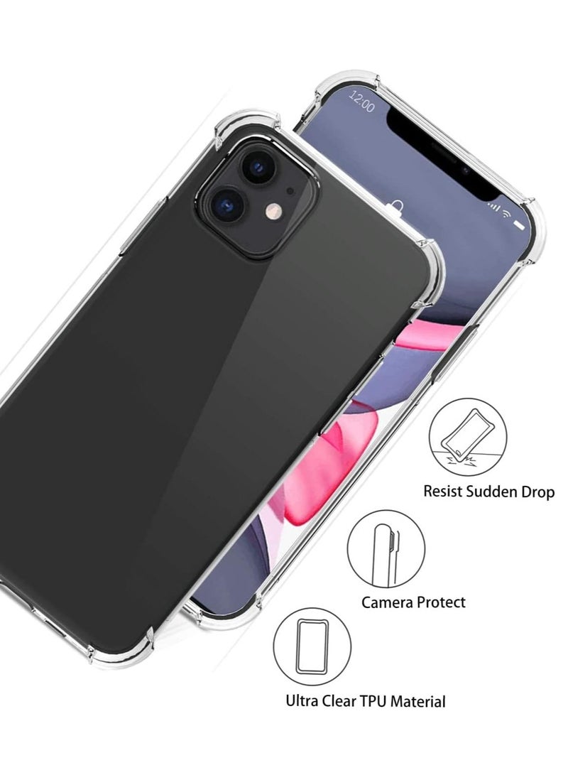 غطاء حماية لهاتف iPhone 11 مقاس 6.1 بوصة، غطاء حماية شفاف مضاد للخدش ومقاوم للصدمات لهاتف Apple iPhone 11 شفاف - Image 3