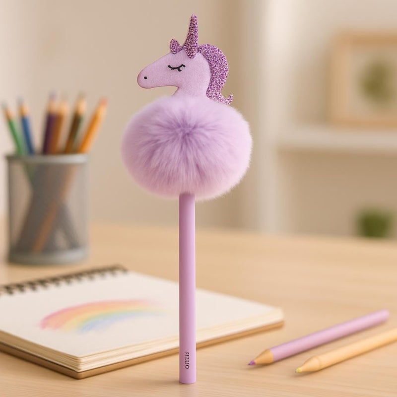 Fitto Unicorn Fantasy Ball Pen 1.0mm, 26cm, Assorted Colors, Pack of 4 - Image 1